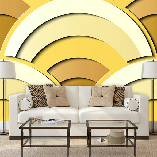 Sunny Arches mural shades of golden modern arches, Custom Wallpaper Design