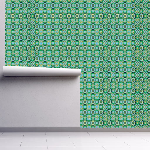 Green kaleidoscope Wallpaper, Green and Blue design, Custom Wallpaper Design 