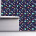 Alien Invasion, Blues, Orange, Green, Custom Wallpaper Design