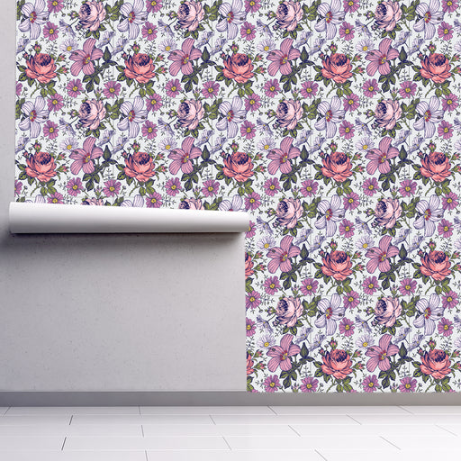 Whispers of Flowers Purple, Custom Wallpaper Design