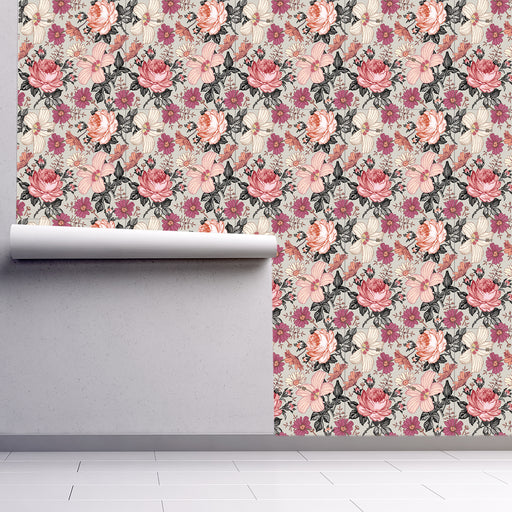 Whispers of Flowers Pink, Custom Wallpaper Design