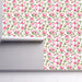 Pretty in Pink wallpaper with pink flowers on off white background, Custom Wallpaper Design