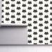 The Fancy Fox, Black Fox Heads on a cream background, Custom Wallpaper Design