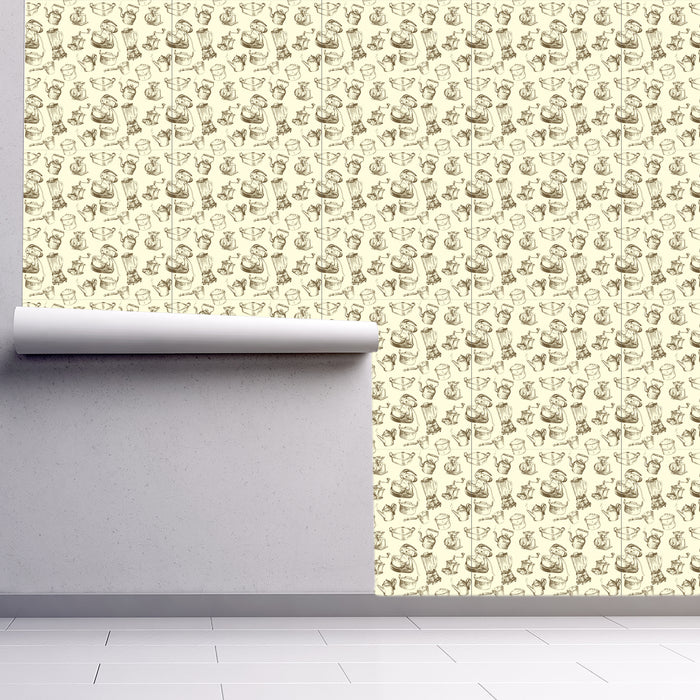 Dancing Kitchen Mixers, Custom Wallpaper Design