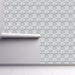 The Gray Repeat wallpaper with a geometric white design on gray background, Custom Wallpaper Design