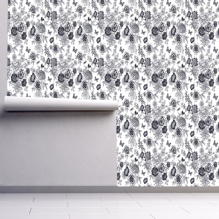 Enchanting Floral Ensamble, Custom Wallpaper Design