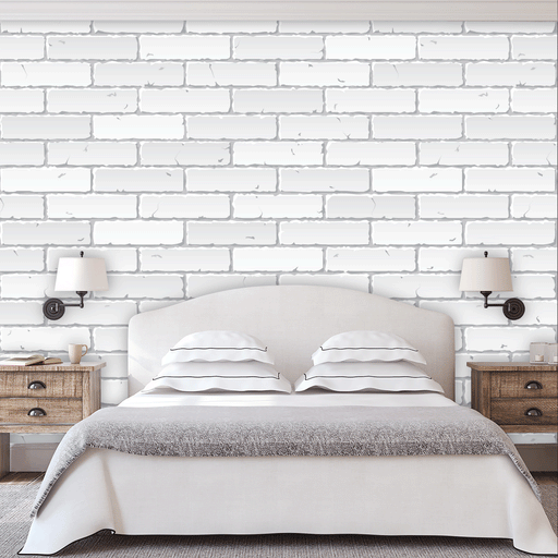 White Brick mural of white brick design, Custom Wallpaper Design
